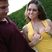 Rachel shows Shane her ample cleavage